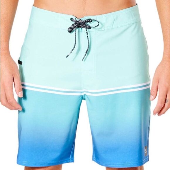 Rip Curl‎ Board Shorts Mens Size 29 Blue Green Striped Mirage 2.0 Washed Aqua - Picture 1 of 8